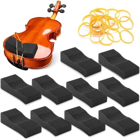 Facmogu 5PCS Violin Sponge Shoulder Rest – Soft Foam Shoulder Pad for 3/4-1/2 Violin, Comfortable & Non-Slip Violin Shoulder Rest Foam with Rubber Bands for Beginners, Concerts & Performances – Black in Saudi Arabia