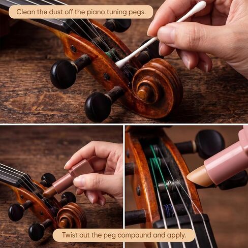 Violin Peg Compound, Peg Compound for Violins Cellos Erhu Bass and Pipa Smooth and Delicate Effectively Fill Gaps Increase Friction Small and Portable Extend The Life of The Tuning Pin, 26g in Kuwait