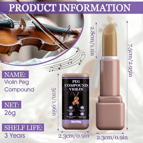 JAOJAO Violin Peg Compound, Peg Compound Violin Smooth and Delicate Effectively Fill Gaps Increase Friction Not Easy to Run Tune Small and Portable Extend The Life of The Tuning Pin, 26g in Kuwait