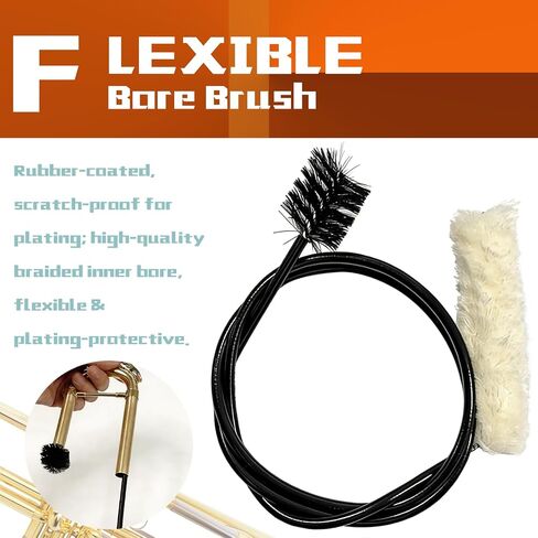 DANZ Trumpet Cleaning Kit-cleaning cloth，valve oil，cork grease,valve brush and mouthpiece brush,flexible brush,trumpet slide grease, portable storage box,trumpet care kit in Kuwait