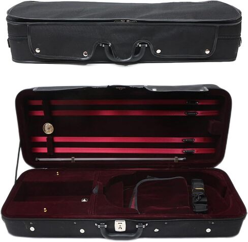 Vetimobato Adjustable 15-16.5 inch Viola Case 16 inch Hard Viola Box Composite with Neck Straps & Music sheet Bag & 4 Bow Holders (Red Velvet Lining) in Kuwait