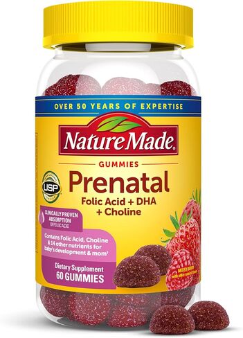 Nature Made Prenatal Gummies with DHA and Folic Acid, Prenatal Vitamin and Mineral Supplement for Daily Nutritional Support, 60 Gummies, 30 Day Supply in Kuwait