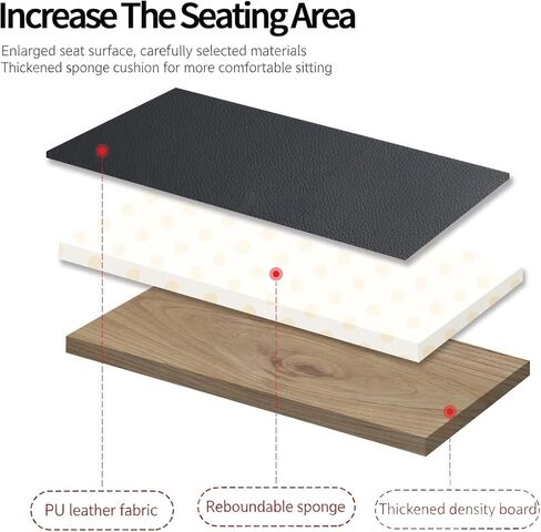 Piano Stool,Piano Bench,Keyboard Bench, Padded Cushion X-Style Height Adjustable 17.3''-19.9'', Piano Stool, Keyboard Chair, Black (Square Thickened Style) in Kuwait