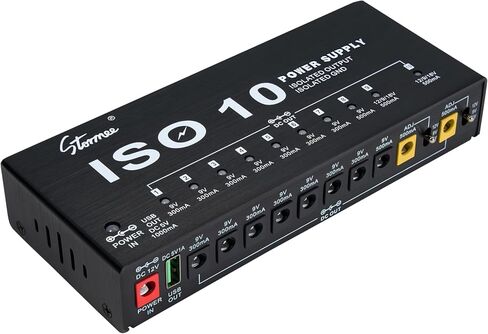 Stormee SP-2 Guitar Pedal Power Supply 10 Isolated DC Output, 9V/12V/18V 300mA 500mA for Effect Pedals, with USB Port, Short Circuit Overcurrent Protection in Kuwait