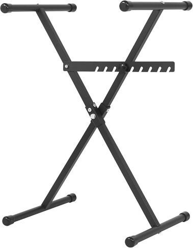 Keyboard Stand, Single X Style Adjustable Piano Keyboard Stand with Locking Straps, Sturdy Portable Black Keyboard Stand for Home Studio and Stage Performance in Kuwait