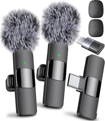 Mini Mic Pro (Latest Model – #1 Microphone for iPhone & Android, Wireless Mini Microphone, Clear Voice, Noise Cancelling, Lavalier Mic for TikTok, YouTube & Interviews in Kuwait