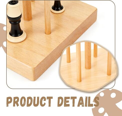 Recorder Stand with 7 Multi-Size Pegs, Wooden Flute Display Holder for Soprano, Alto, and Sopranino Recorders, Stable Tin Whistle Rack for Music Classroom, Studio and Home Organization in Kuwait