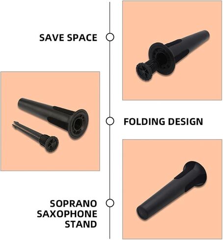minkissy Soprano Multipurpose Foldable for B-key Stand Saxophone Sax Display Plastic and Iron Material Simple and Delicate Design for Musical Instrument in Kuwait