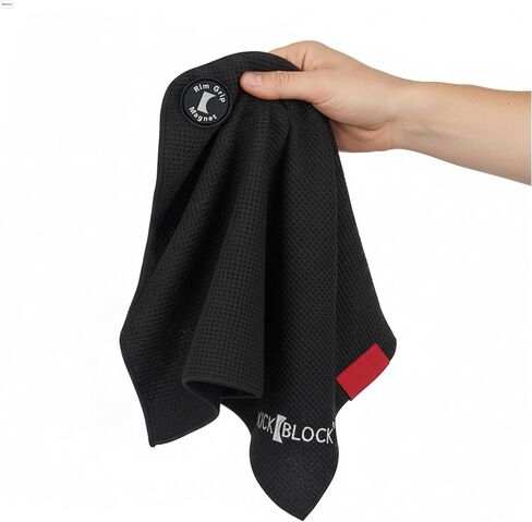 KickBlock RimGrip Magnetic Drummer Towel - Waffle Microfiber Drum Kit Accessory with Neodymium Rim Magnet - Fast Drying Sweat Control Towel for Drummers - Includes Breathable Mesh Carry Bag in Kuwait