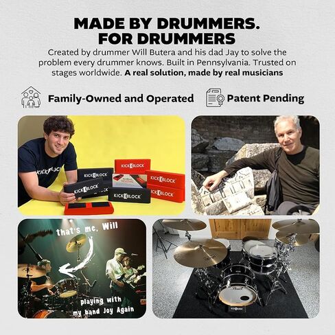 KickBlock RimGrip Magnetic Drummer Towel - Waffle Microfiber Drum Kit Accessory with Neodymium Rim Magnet - Fast Drying Sweat Control Towel for Drummers - Includes Breathable Mesh Carry Bag in Kuwait