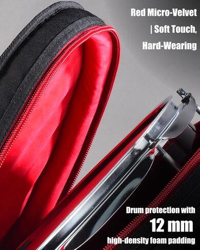 14"x5.5" Snare Drum Case - 12mm Thick Padded Drum Bag | Lightweight Travel Case for Drummers, Gig Transport & Storage in Kuwait
