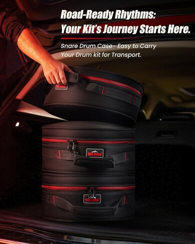 14"x5.5" Snare Drum Case - 12mm Thick Padded Drum Bag | Lightweight Travel Case for Drummers, Gig Transport & Storage in Kuwait