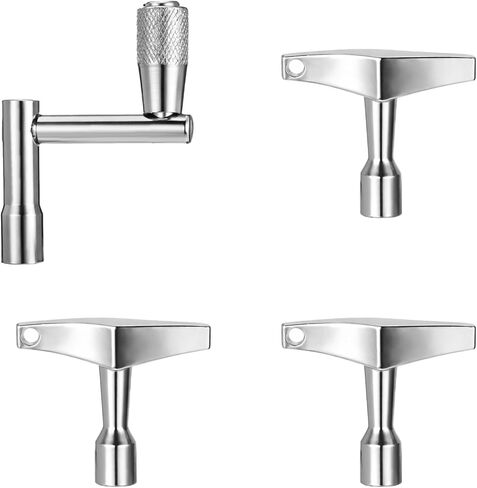Drum Key 3 Pack Drum Keys for Tuning Drums, Universal Drums Tuning Keys with Continuous Standard Motion Speed Key, Standard 1/4" Socket, Multi Tool Chrome Plated Steel Tuners with Keyhole in Kuwait