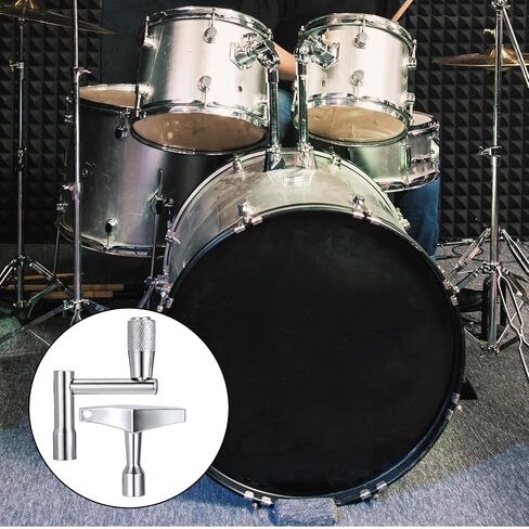 Drum Key 3 Pack Drum Keys for Tuning Drums, Universal Drums Tuning Keys with Continuous Standard Motion Speed Key, Standard 1/4" Socket, Multi Tool Chrome Plated Steel Tuners with Keyhole in Kuwait