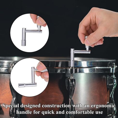Drum Key 3 Pack Drum Keys for Tuning Drums, Universal Drums Tuning Keys with Continuous Standard Motion Speed Key, Standard 1/4" Socket, Multi Tool Chrome Plated Steel Tuners with Keyhole in Kuwait
