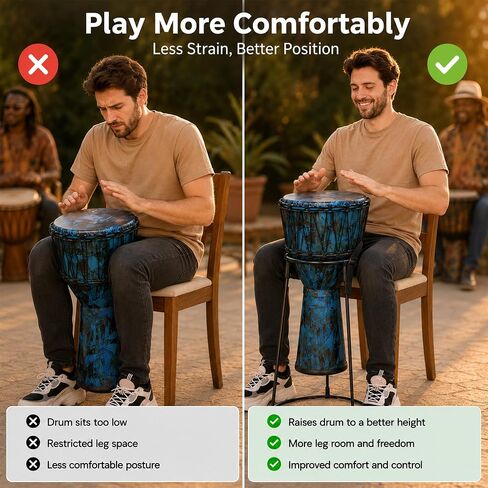 حامل أرضي محمول من Djembe، حامل بونغوس من الفولاذ الكربوني خفيف الوزن لطبول بونغوس الأفريقية مقاس 8.5 بوصة - 12 بوصة in Kuwait