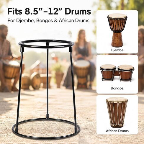 حامل أرضي محمول من Djembe، حامل بونغوس من الفولاذ الكربوني خفيف الوزن لطبول بونغوس الأفريقية مقاس 8.5 بوصة - 12 بوصة in Kuwait
