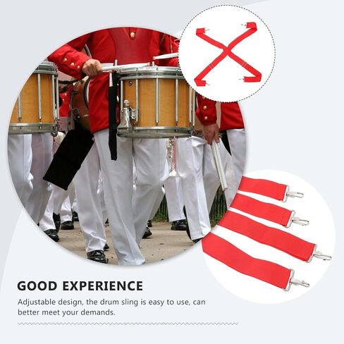 DOITOOL Snare Sling مع حزام الطبل، حزام عريض سميك قابل للتعديل وخطاطيف معدنية لطبل الخصر، كتف من ألياف البولي بروبيلين القوية للعروض والرقص in Kuwait