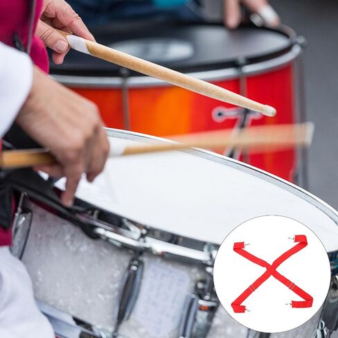 DOITOOL Snare Sling مع حزام الطبل، حزام عريض سميك قابل للتعديل وخطاطيف معدنية لطبل الخصر، كتف من ألياف البولي بروبيلين القوية للعروض والرقص in Kuwait