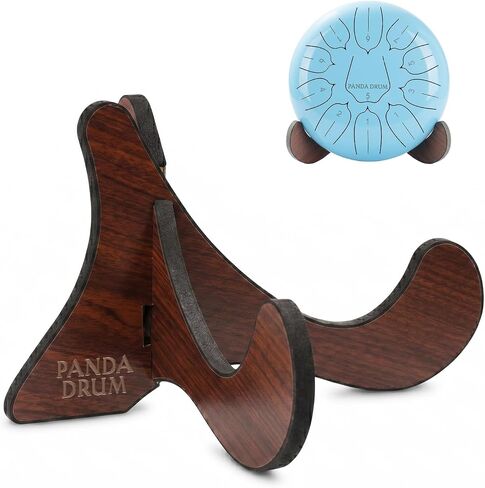 PANDA DRUM Wooden Stand for 11 and 15 inches Drums - Brown Handpan Stand with Soft Foam Lining - Foldable Display Holder - Fits Plus and Pro Models in Kuwait
