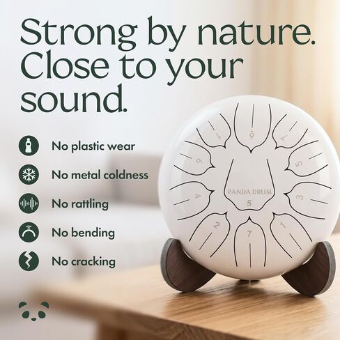 PANDA DRUM Wooden Stand for 11 and 15 inches Drums - Brown Handpan Stand with Soft Foam Lining - Foldable Display Holder - Fits Plus and Pro Models in Kuwait
