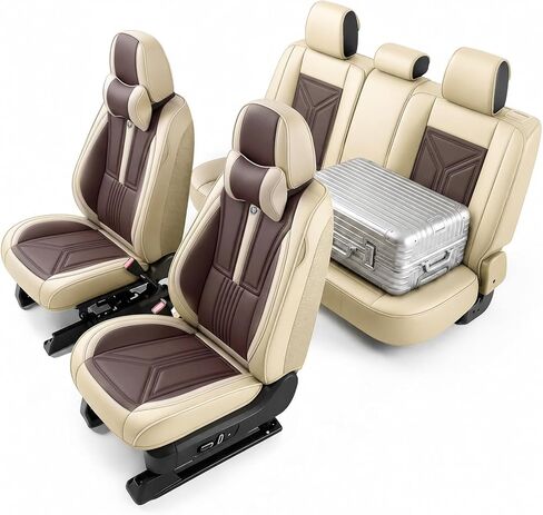 أغطية مقاعد السيارة لسيارة Toyota Corolla Cross 2022-2026، غطاء مقعد سيارة جلدي مخصص سهل التركيب، واقي مقعد السيارة مقاوم للماء ومضاد للانزلاق (مقعدان قياسيان، أسود وأزرق) in Kuwait