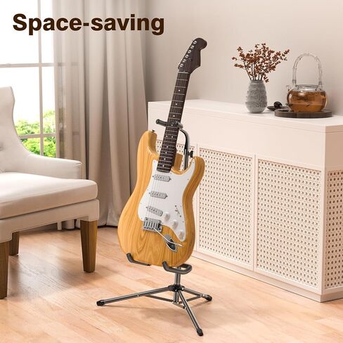 New Bee Guitar Stand, 2 Pack Height Adjustable Foldable Guitar Stand with Secure Support for Acoustic, Electric, Bass and Banjos, Load Capacity 20LB in Saudi Arabia