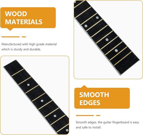 Milisten Acoustic Guitar Fretboard Replacement 18.11 Inch Technical Wood Fingerboard for Diy Guitar Neck with Smooth Edges and Stable Construction in Kuwait