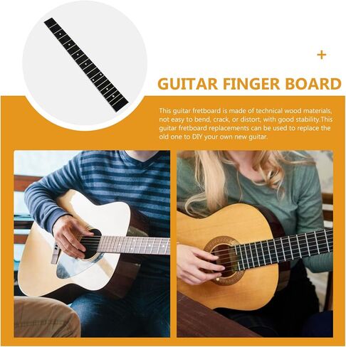 Milisten Acoustic Guitar Fretboard Replacement 18.11 Inch Technical Wood Fingerboard for Diy Guitar Neck with Smooth Edges and Stable Construction in Kuwait