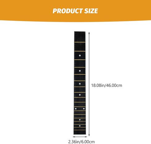 Milisten Acoustic Guitar Fretboard Replacement 18.11 Inch Technical Wood Fingerboard for Diy Guitar Neck with Smooth Edges and Stable Construction in Kuwait