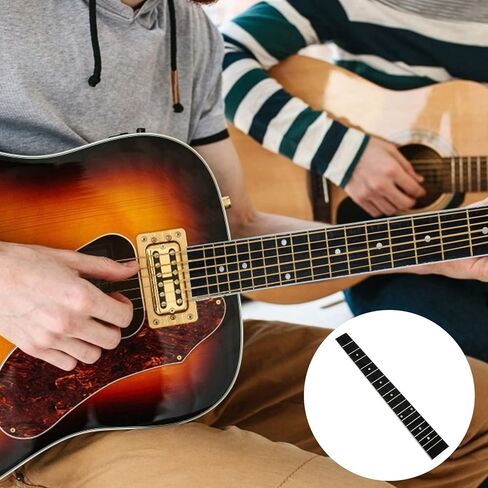 Milisten Acoustic Guitar Fretboard Replacement 18.11 Inch Technical Wood Fingerboard for Diy Guitar Neck with Smooth Edges and Stable Construction in Kuwait