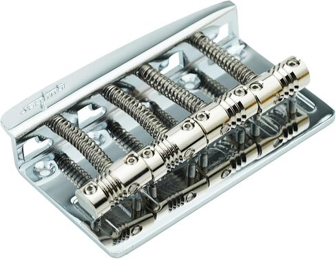 Guyker 4 String Electric Bass Bridge with Vintage Style Saddles Replacement Part (GB-204, Chrome) in Kuwait