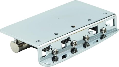 Guyker 4 String Electric Bass Bridge with Vintage Style Saddles Replacement Part (GB-204, Chrome) in Kuwait