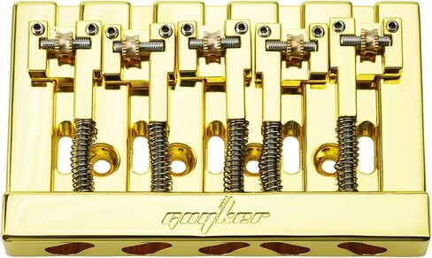 Guyker Bass Bridge, 5 String Bass Bridge with Solid Roller Saddle Adjustable Replacement Part (GB506, Black) in Kuwait