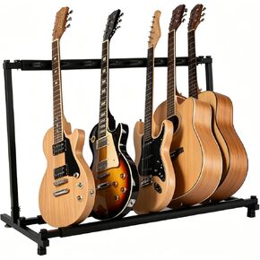 5 Multi Guitar Stand Rack with Folding Design,Multiple Guitars Stand,Portable Black Guitar Holder,Guitar Rack for Multiple Guitars,Electric Guitar & Bass,Studio & Home in Kuwait