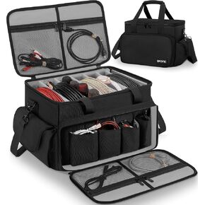 IBVIVIC DJ Cable File Bag with 6 Detachable Dividers High Capacity Gig Cable Bag for Cords,DJ Gear,Sound Instrument and Accessories in Saudi Arabia