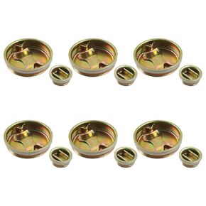 Waziaqoc 6 Pack Steel Drum Bung Caps, 55 Gallon Tank Lid Replacement, 2" and 3/4" Plugs for on 55 Gallon Barrel, Gold in Kuwait
