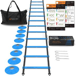 Agility Ladder Set, 12-Rung Speed Ladder + Training Cones, Soccer Training Equipment, Footwork Drills Kit, Speed & Agility Equipment, Football Practice Equipment, Basketball Gear in Kuwait