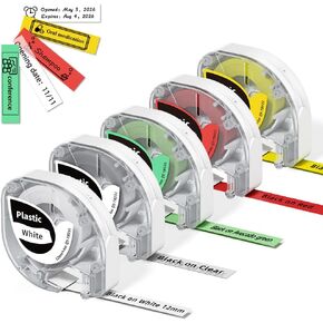 P12 Label Tape Replacement for Dymo Letratag Refills and Phomemo P12 Labels, 1/2" x 13' Plastic Label Maker Tape (White/Clear/Red/Yellow/Blue) for Dymo LetraTag LT-100T LT-100H Plus 200B XR in Saudi Arabia