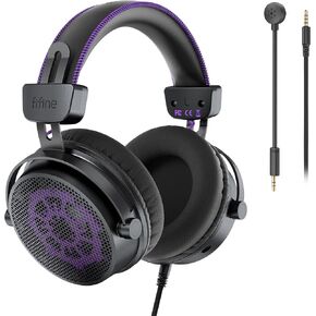 FIFINE Wired Open Back Headphones for Recording, Over-Ear Monitor Headphones with 53mm Drivers - Airy Mesh Fabric - Detachable Mic, Compatible with PC/Mixer/Amplifier/Mobiles - Amplitank HD18 Lite in Saudi Arabia