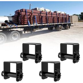 2026 Upgraded Sliding Winch for Utility Trailer,4 PCS Standard Sliding Tie Down Winch for Flatbed Semi Truck,for Use w/ 4 Inch Straps, Trailer Cargo Control,Black Powder Coated in Kuwait
