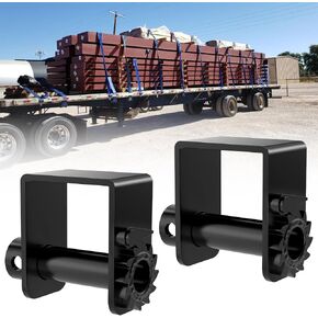 Sliding Winch for Utility Trailer, 2 PCS Standard Sliding Tie Down Winch for Flatbed Semi Truck,for Use w/ 4 Inch Straps, Trailer Cargo Control,Black Powder Coated in Kuwait