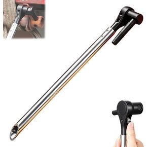 Upgraded 18in Ratchet Cargo Winch Tensioner Wrench with Crowbar, Heavy Duty Ratcheting Winch Bar, Reversible Truck Cargo Strap Tightener Tool for Flatbed Trailers, Commercial Tie Down Systems (B*1) in Saudi Arabia