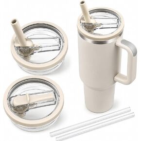 2 حزمة 40oz بهلوان مقاوم للتسرب الوجه القش StanleyLid استبدال بهلوان التبريد، غطاء بهلوان مقاوم للتسرب والرذاذ، قابلة لإعادة الاستخدام 40oz كأس ستانلي الملحقات استبدال أغطية ستانلي تسرب in Kuwait