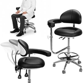 Dental Assistant Chair 360 Degree Rotation Armrest PU Leather Dental Stool Height Adjustable Doctor Chair for Clinics Tattoo Home and Laboratory in Kuwait