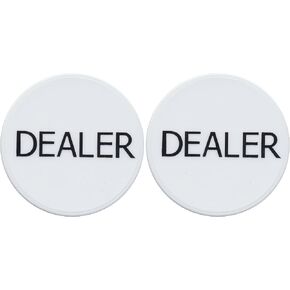 2 White Dealer Buttons Texas Holdem Poker Casino in Kuwait