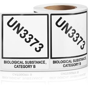 Sabary 500 Pcs UN3373 Labels with Tab, 4 x 4.75 Inch UN3373 Label for Biological Substance Category B in Saudi Arabia