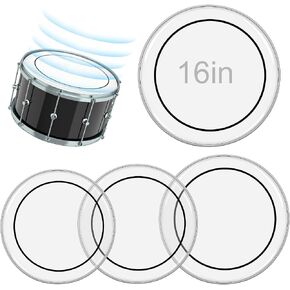4 Pack Clear Tom Drum Heads 10" 12" 14" 16", Double Ply Drum Head Replacement Kit, Standard Sizes for Drums Set, Durable for Repair & Practice in Kuwait