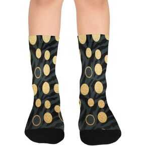 Elegant Gold Circle Hiking Socks - Toddler Boys & Girls Warm Thick Thermal Winter Crew Socks for School, Daily Wear & Outdoor Activities in Kuwait