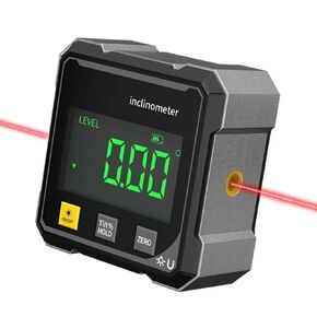 Digital Angle Finder with Electronic Laser & 4-Side Magnetic Base - Electronic Inclinometer with LED Display Cube Inclinometer, Table Saw Miter Protractor, Woodworking Measuring Tool, Level Box in Kuwait